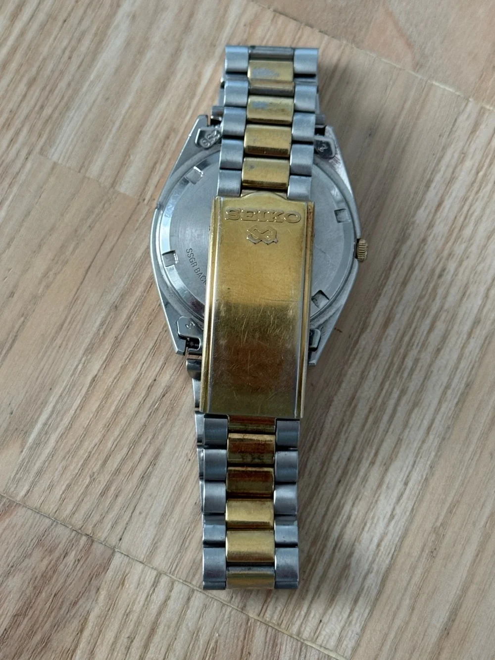 Seiko SQ Presidential Vintage Mens Watch Two-Tone Bracelet Case Date New Crystal